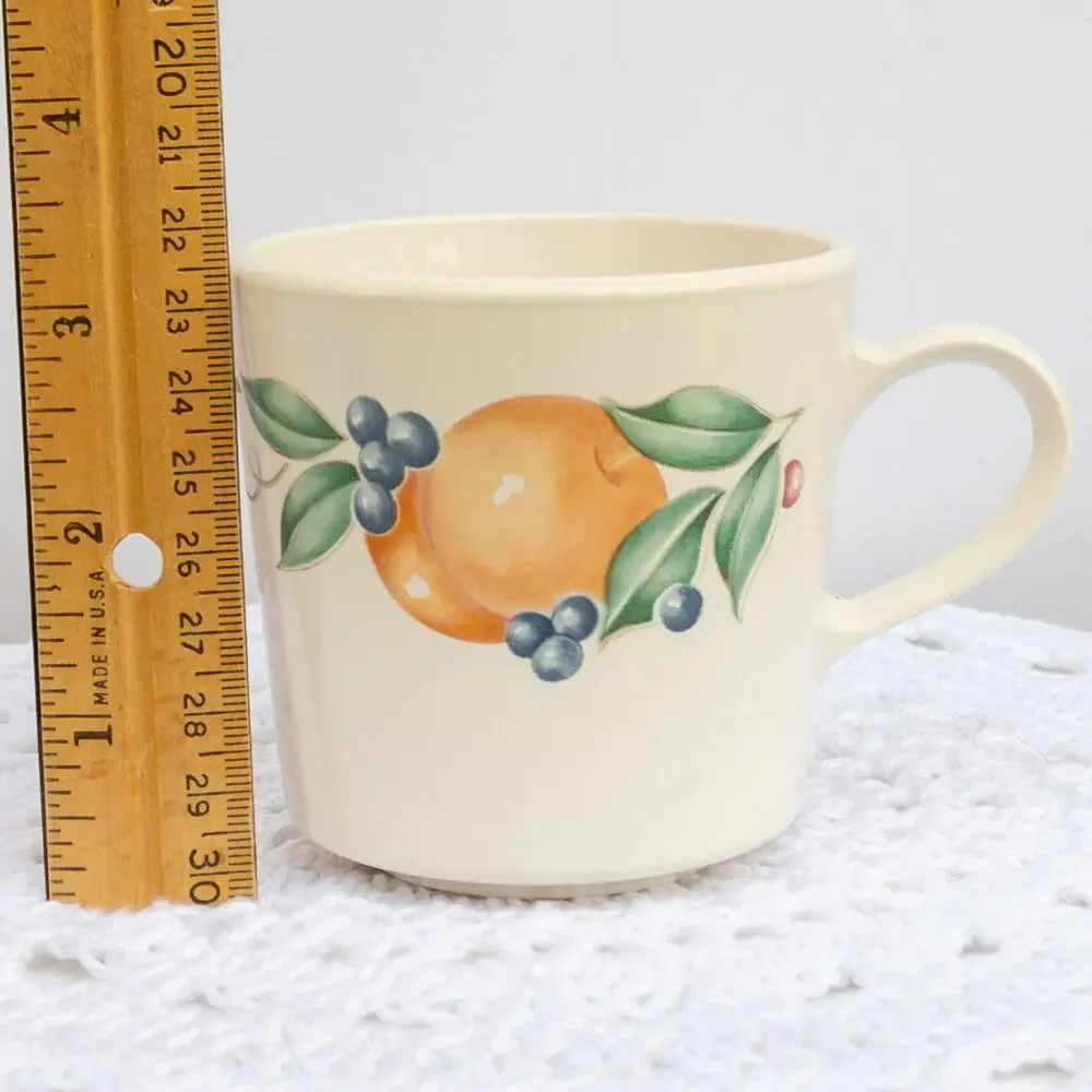 Vintage CORELLE Coordinates Abundance Mug Set of 4 Fall Fruit Ceramic Coffee C
